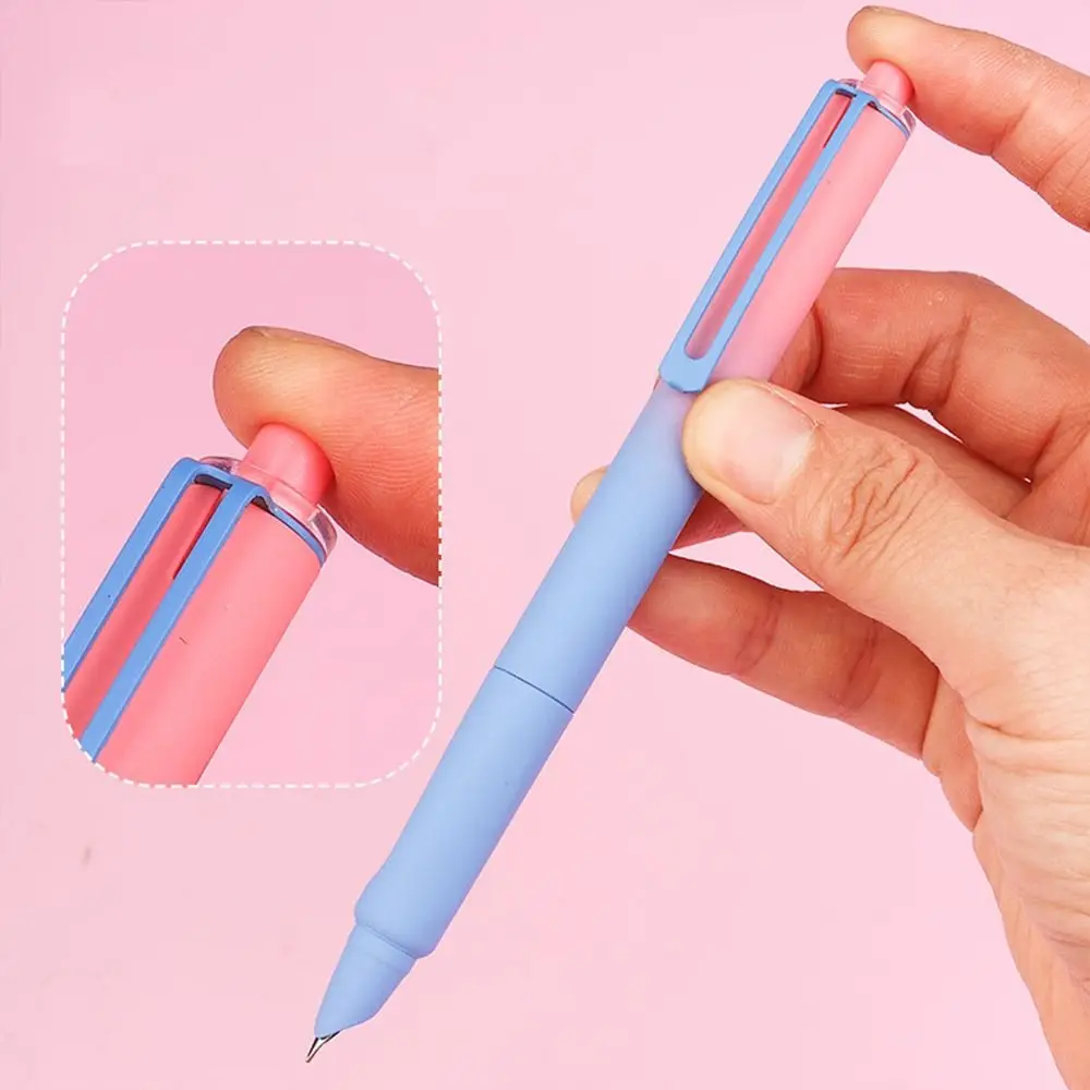 Replaceable Ink Capsule Thermal Erasable Fountain Pen Posture Correction Calligraphy Pen Press Fountain Pen Morandi color