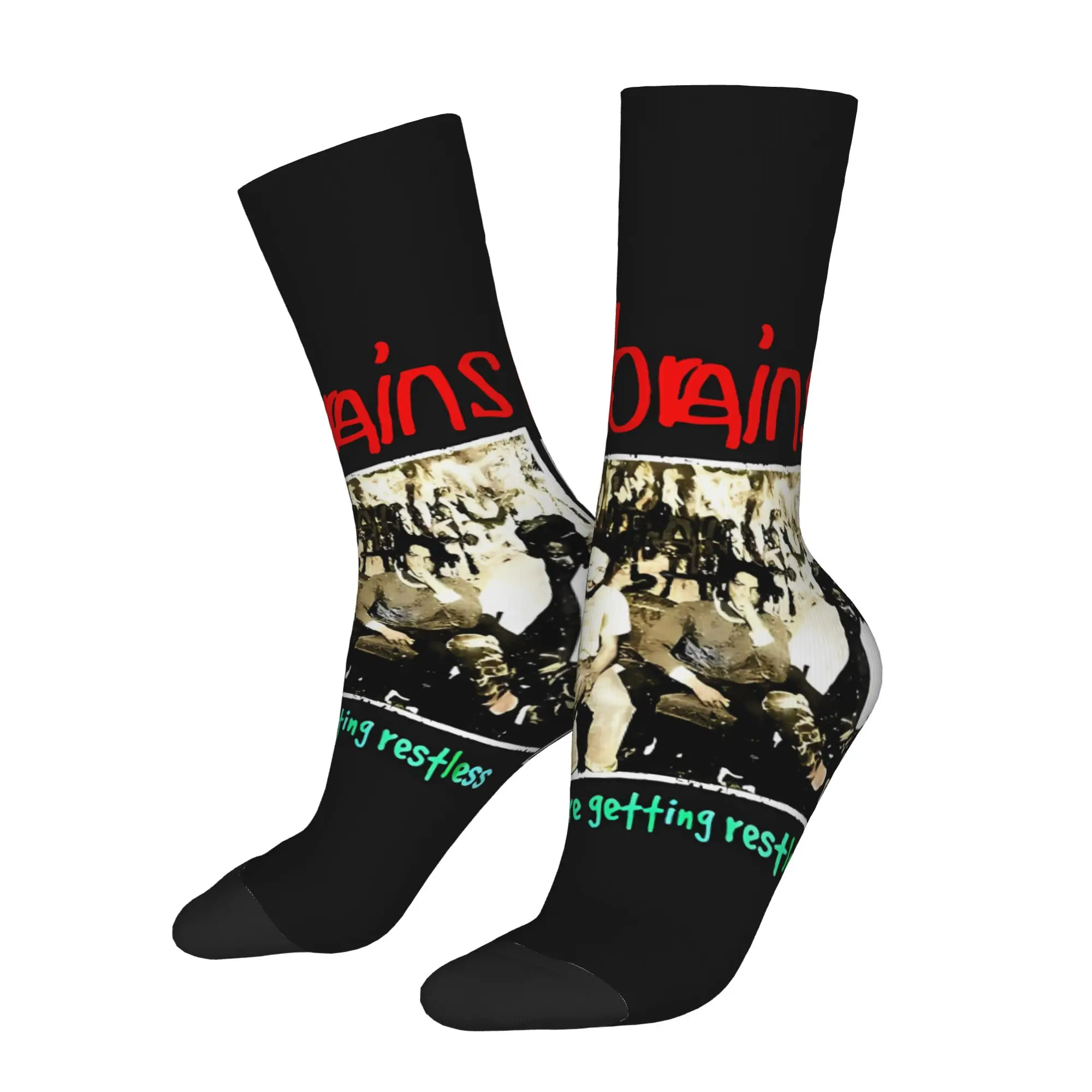 

Funny Sock Bad Brains Poster Bad Brains Punk Hip Hop Seamless Pattern Printed Men Socks Casual Men's Socks