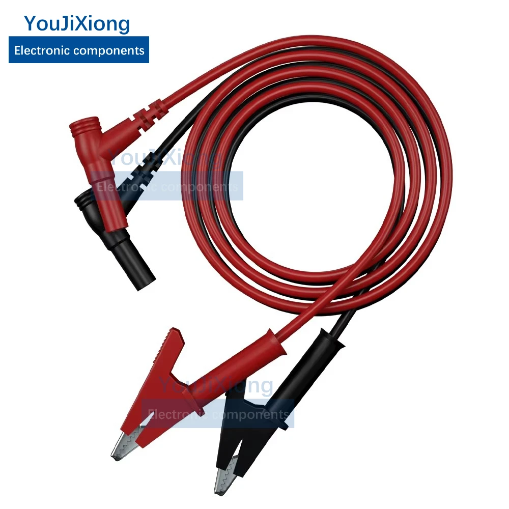 

20A Pure Copper High Voltage Resistant Multimeter Connecting Cable 4mm Banana Plug Semi-closed Alligator Clip Test Cable 1m