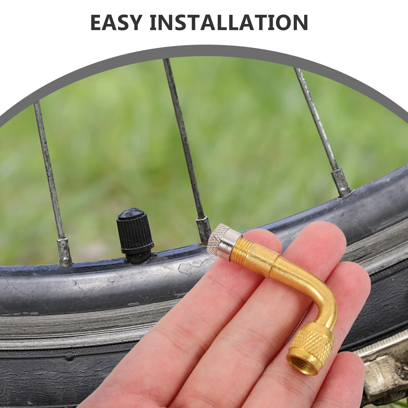 90 Degree Brass Air Tire Valve Stem Extension Adapter Dual Pulley Heavy Load Tire Valve Extender for Motorcycle Bike Car Truck