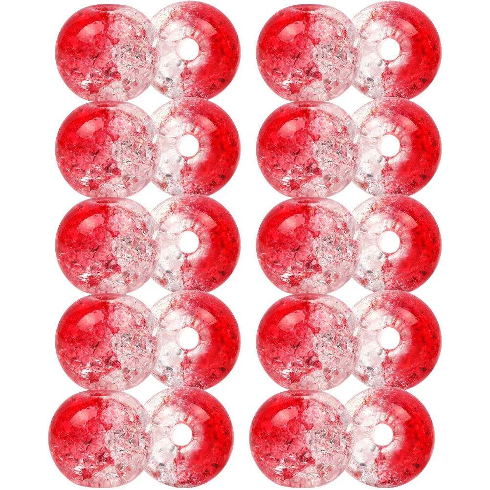 

100Pcs Round Acrylic DIY Beads Crack Pattern Spacer Beads for Necklace Bracelet Jewelry Making Accessories Acrylic Bead