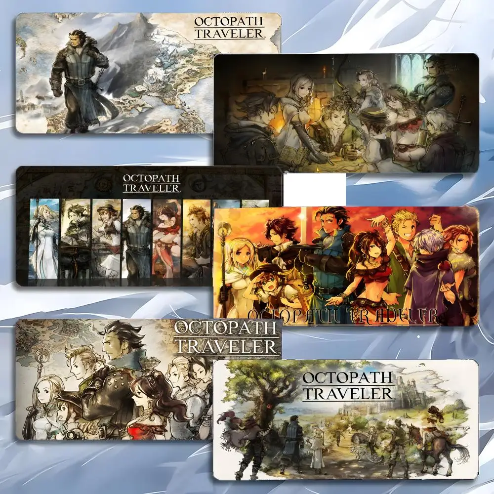 jrpg game art O-Octopath Traveler Mouse Pad Mousepad Large Gaming LockEdge Thickened PC Table Desk Mat