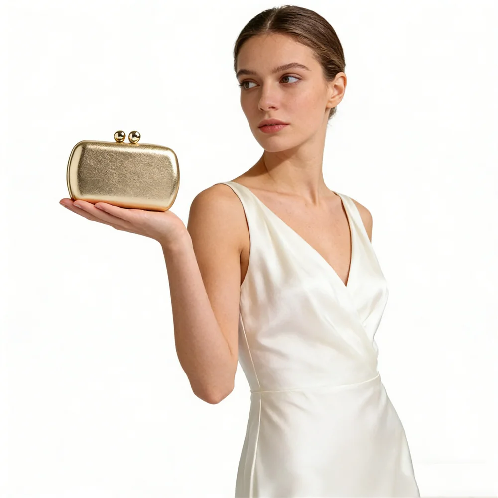

Gold Silver PU Leather Women Box Shoulder Oblique Span Bag Clutch Fashionable Wedding Party Evening Dinner Purse And Handbags
