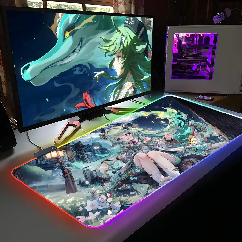 

Honkai Star Rail Huohuo Mouse Pad RGB Rubber Computer Laptop Official Game Colored esports Aesthetic Pretty Fashion Luxury Mat