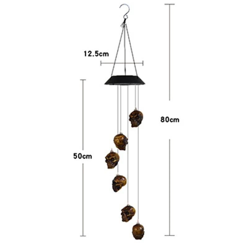 Украшение на Хэллоуин-наружный свет, солнечный свет в виде черепа, колокольчик, подходящий для вечеринки в честь Хэллоуина на открытом воздухе, Рождество
