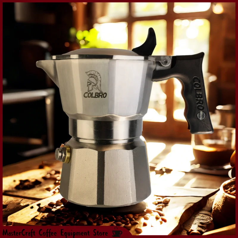 HOT Colbro Moka Pot Stainless Steel Double Valve Triple Valve Espresso Coffee Maker For Home Outdoor Camping Dual Temp Control