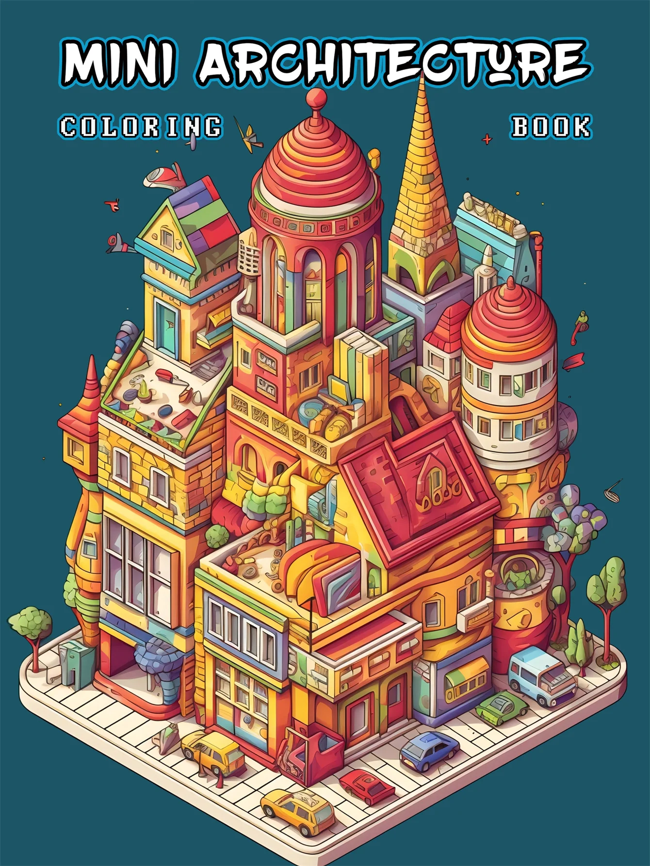 1pc Mini Architecture Art Coloring Book 22 Page Coloring Books Gift For Birthday Party Relieve Stress Kill Time Graffiti