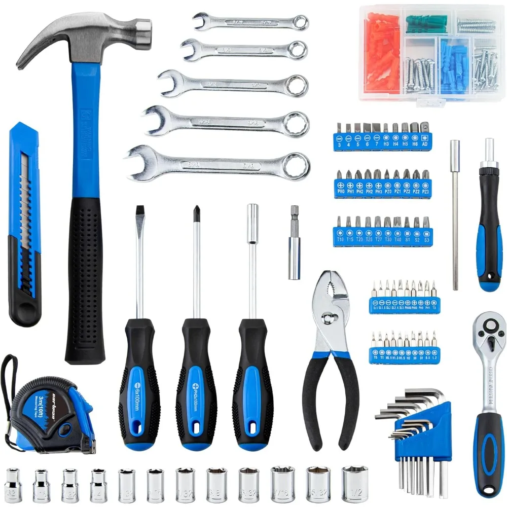 Set Kunci Soket 180-Piece dengan Kotak Peralatan - Peralatan Profesional untuk Perbaikan Mobil & DIY Rumah