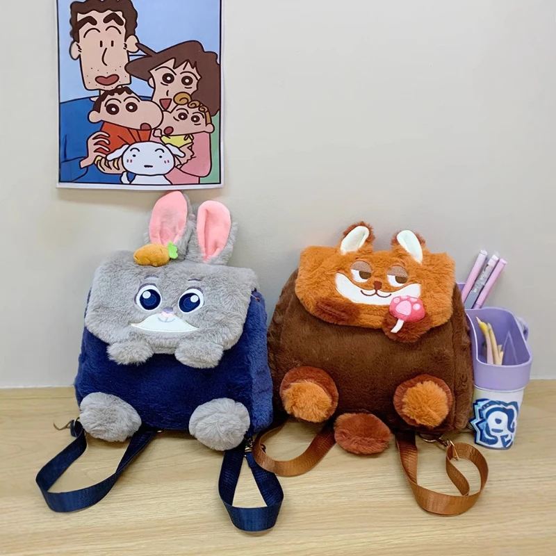Zootopia Judy Plüsch-Rucksack-Set, Nick Plüsch-Geldbörse für Kinder, Studententasche