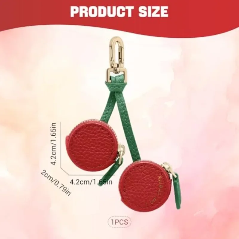 

Новинка, 1 шт., милая кожаная сумка с фруктами, подвеска-брелок с кошельком на молнии, аксессуары, эстетическая сумка, подвески, сумки, кошелек