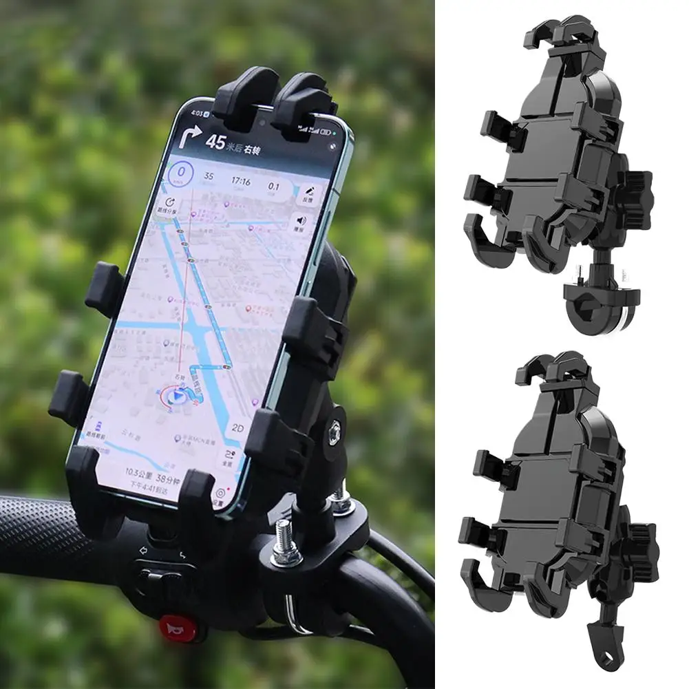 8 Claw Motorcycle Phone Holder Bicycle Handlebar Rearview Mirror Mount For iPhone 17 Samsung Scooter Stand