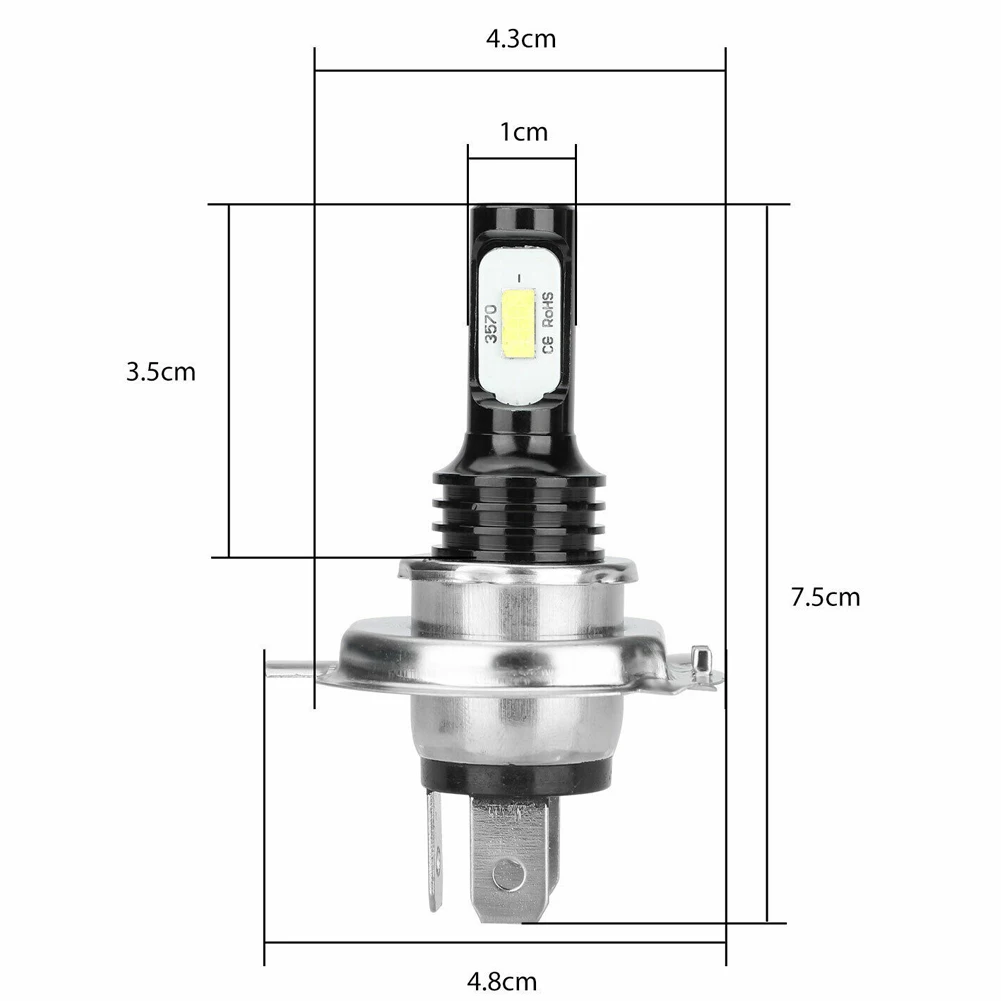 CSP LED Headlight Kit, Super Bright 6000K White, H4 9003 HB2 Bulb, Long Lifespan, Low Power Consumption, Stable Performance