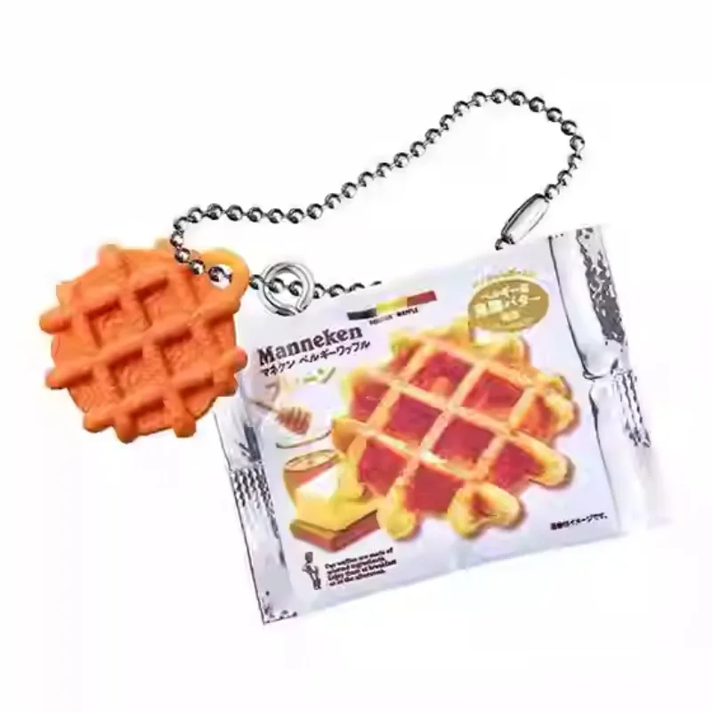 Bandai Gashapon Cute Kawaii Candy Toy Figure Anime Miniature Waffles Biscuits Snack Food Keychain Model Capsule Toys Gift