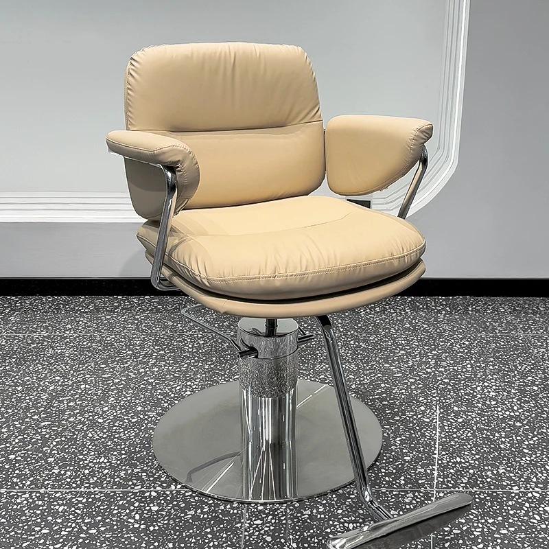 

Nail Salon Hair Dresser Barber Chairs Rotating Liftable Metal Adjustable Barber Chairs Luxury Perm Salon Furniture Sedie Lslfy