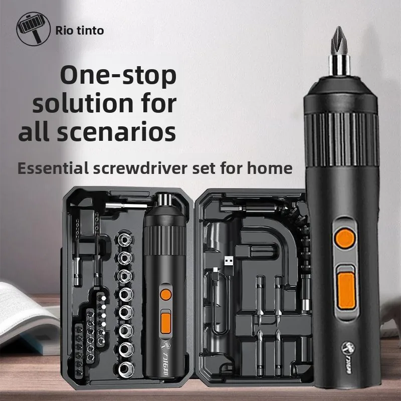 Cordless Electric Screwdriver Mini Handheld Kit with 3.6V Lithium Battery, Magnetic Bit Holder, Flexible Shaft, Emergency Light