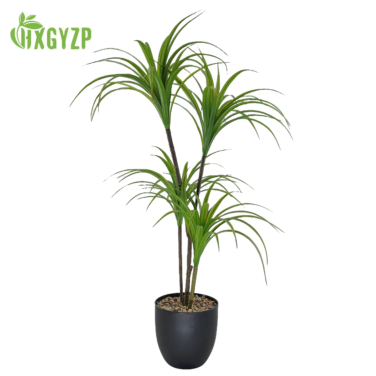 90cm Artificial Dracaena Four Rhizome Plastic Palm Fronds Cycads With Flower Pot Home Indoor Garden Decor Fake Tropical Plants