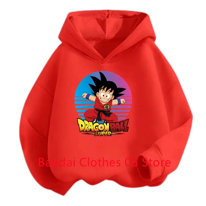 Felpa con cappuccio vestiti per bambini Dragonball top da 2 a 12 anni capispalla ragazzo Goku felpa per bambini ragazza 2024 abbigliamento primaverile madre