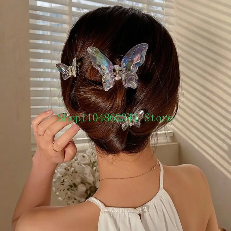 5ASD 귀여운 나비 모양 머리카락 발톱 우아한 턱 헤어 핀을위한 여자 소녀 섭취