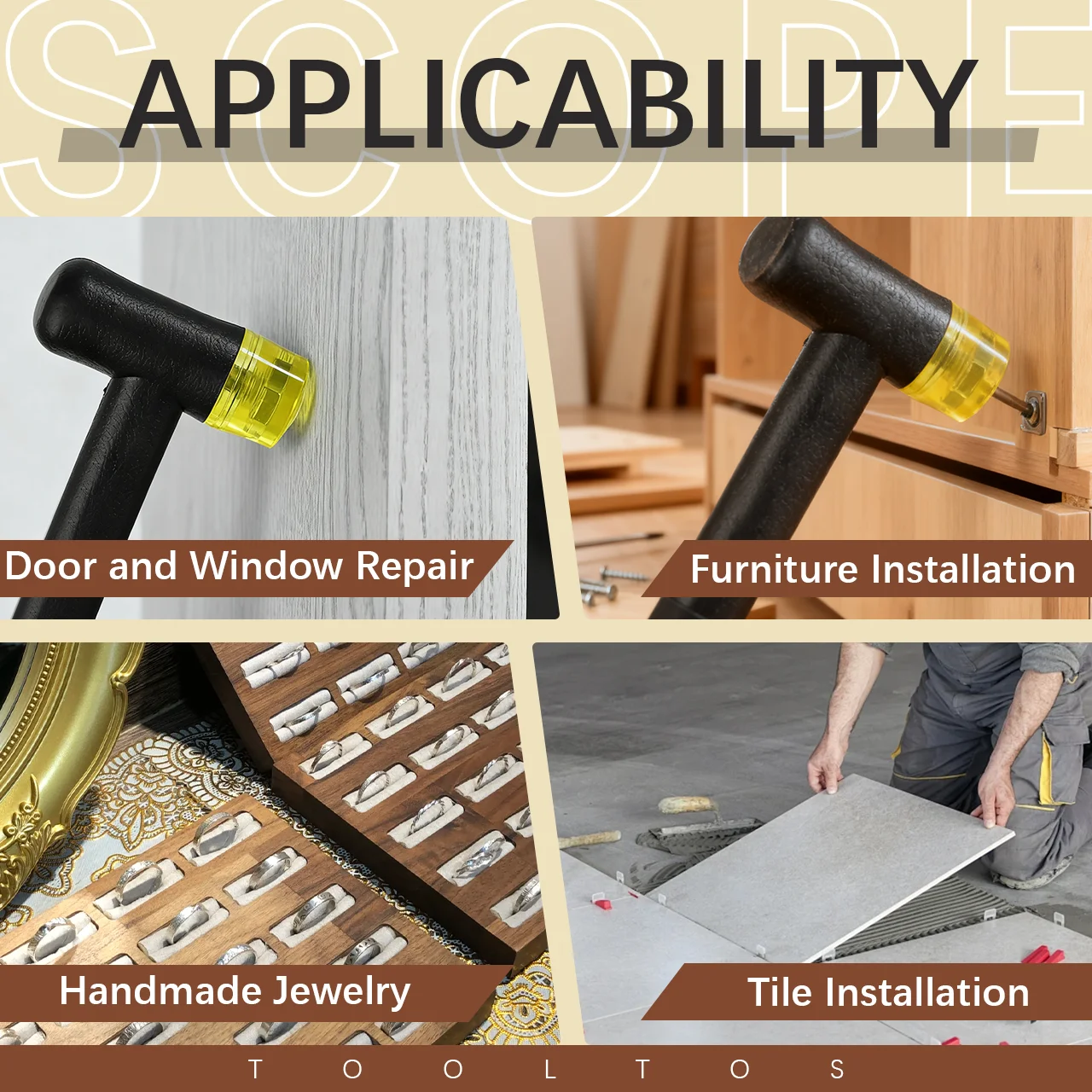 مجموعة أدوات صنع المجوهرات برأس المطرقة القابلة للاستبدال من TOOLTOS لتشكيل المعادن والنقش وأعمال الحرف اليدوية