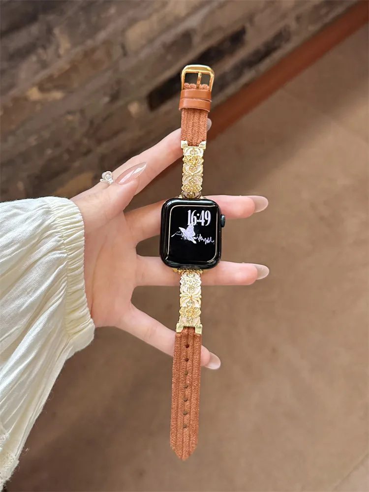 

Autumn/Winter Corduroy Compatible iWatch Strap 38mm 40mm 41mm 42mm 44mm 45mm 49mm Fashion Strap