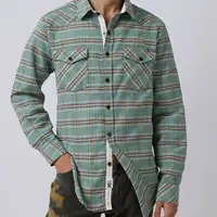 Camisa de franela a cuadros de alta calidad para hombre, camisas informales de manga larga de ajuste Regular para primavera y otoño para hombre MG11301
