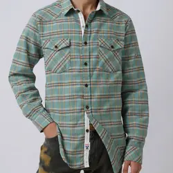 High Quality Men's Plaid Flannel Shirt Spring Autumn Male Regular Fit Casual Long-Sleeved Shirts For Male MG11301