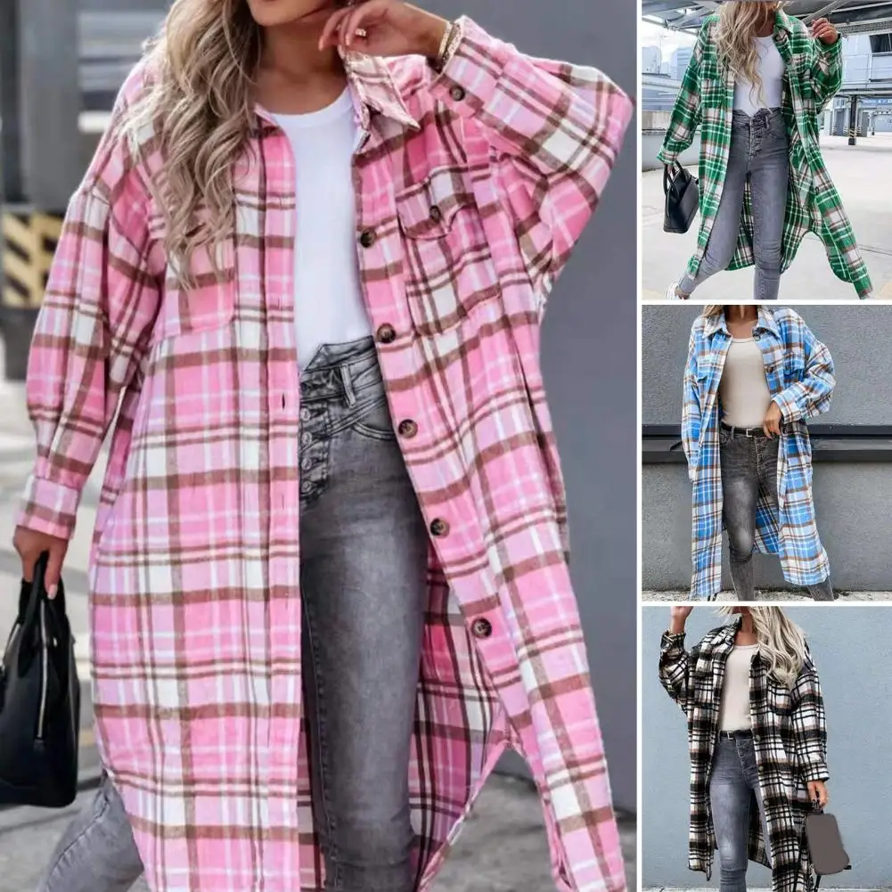 Spring Autumn Plaid Elegant Fashion Women Shirt Harajuku Loose Casual All Match Lady Tops Long Sleeve Korean Style Button Blusa