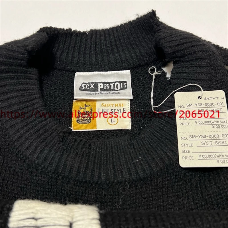 Maglione Black Hole SAINT Pistols Uomo Donna Felpe in maglia girocollo versione superiore 1:1