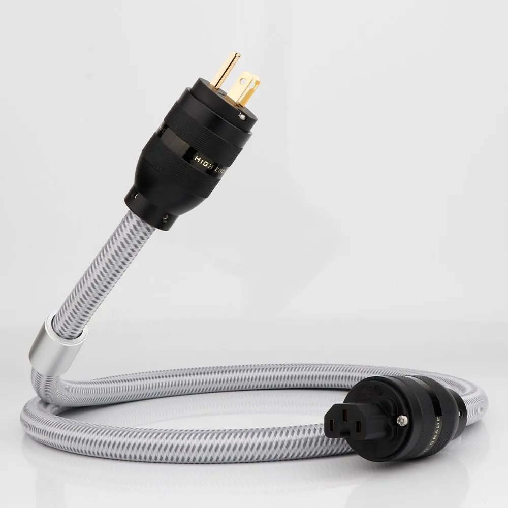 

HiFi Power Cable High Quality Copper and Silver Extension Power Cord With Schuko Power Plug