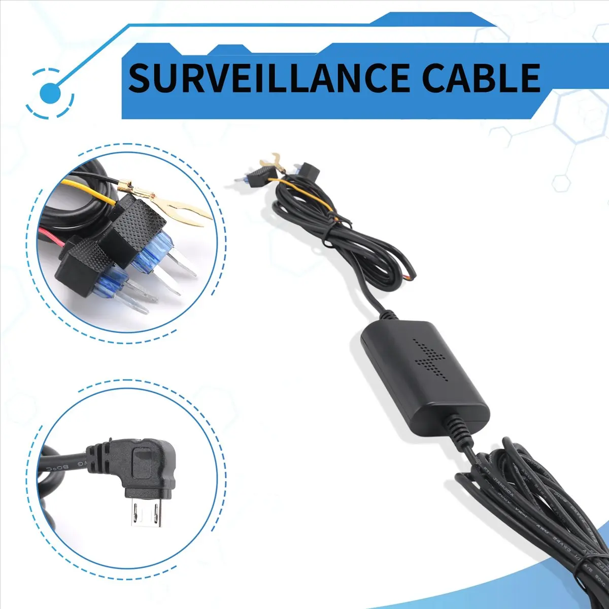 popop Parking Surveillance Cable for 70mai 4K A800S A500S D06 D07 D08 M300 Hardwire Kit UP02 for Car DVR 24H Parking Monitor