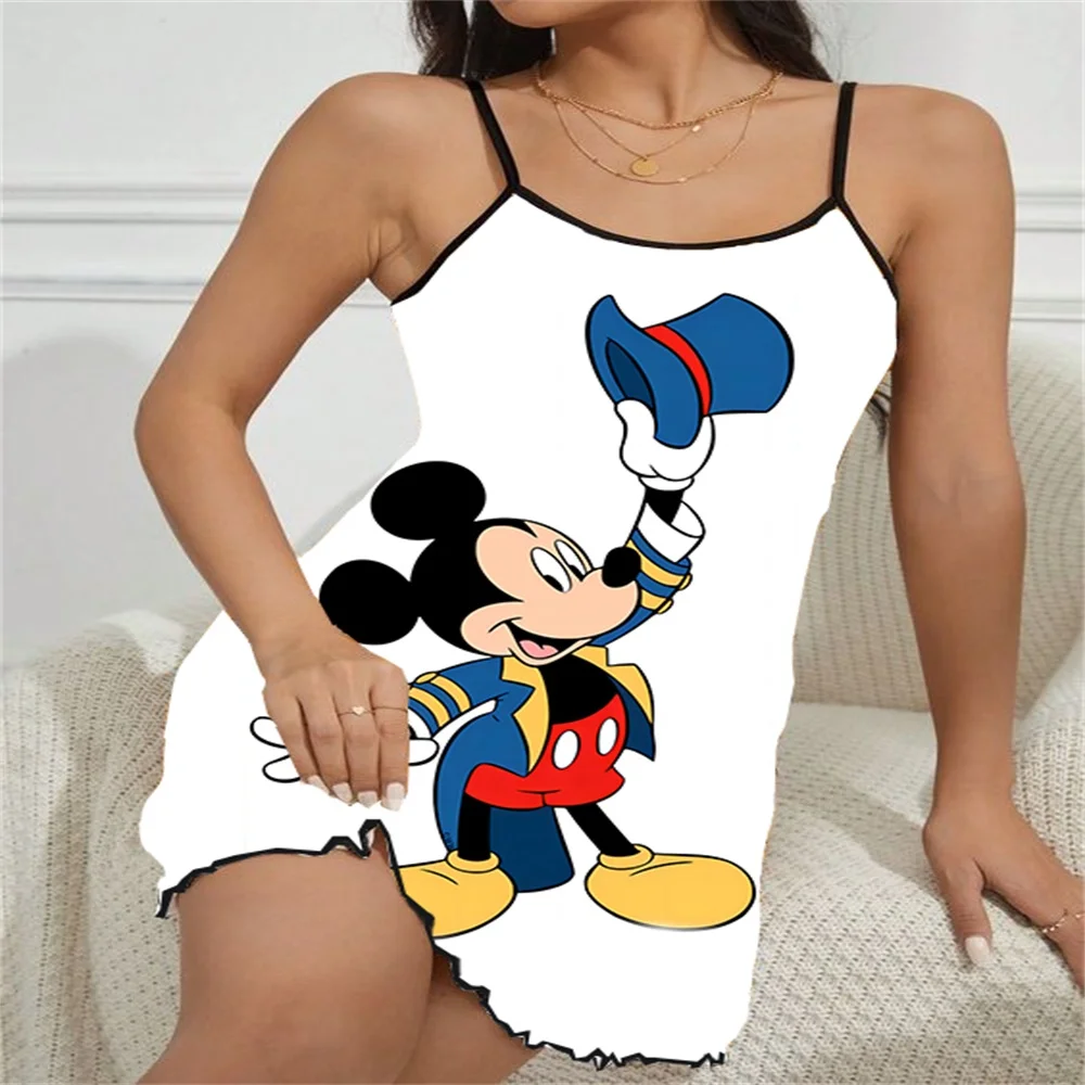 Mickey Lingerie Sleepwear for Women and Sexy Luxury Woman Nightie Sexie Night Gown for Women Nightgowns Lovely Sleep Dress 2024