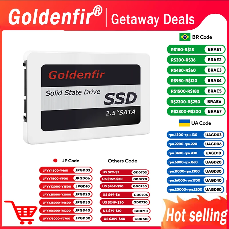 Goldenfir Hot Sale High Quality Solid State Drive128GB120GB256GB240GB 360GB480GB 512GB720GB 2.5 SSD 2TB 1TB for Laptop Desktop