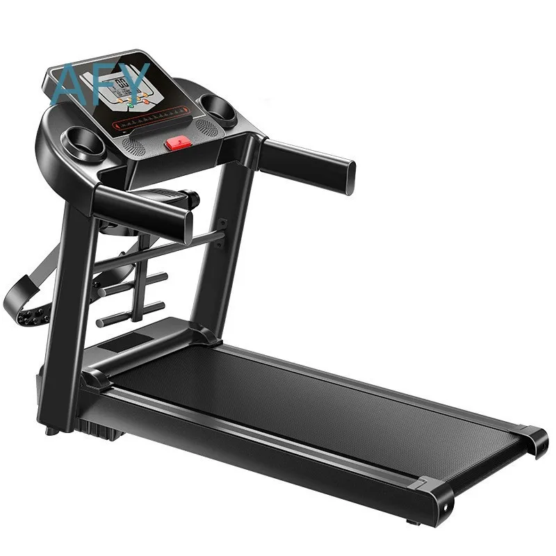 Intelligent Folding Treadmill for Home Gym Use Motorized Walking Running Mat with Removable Armrests Compact Exercise