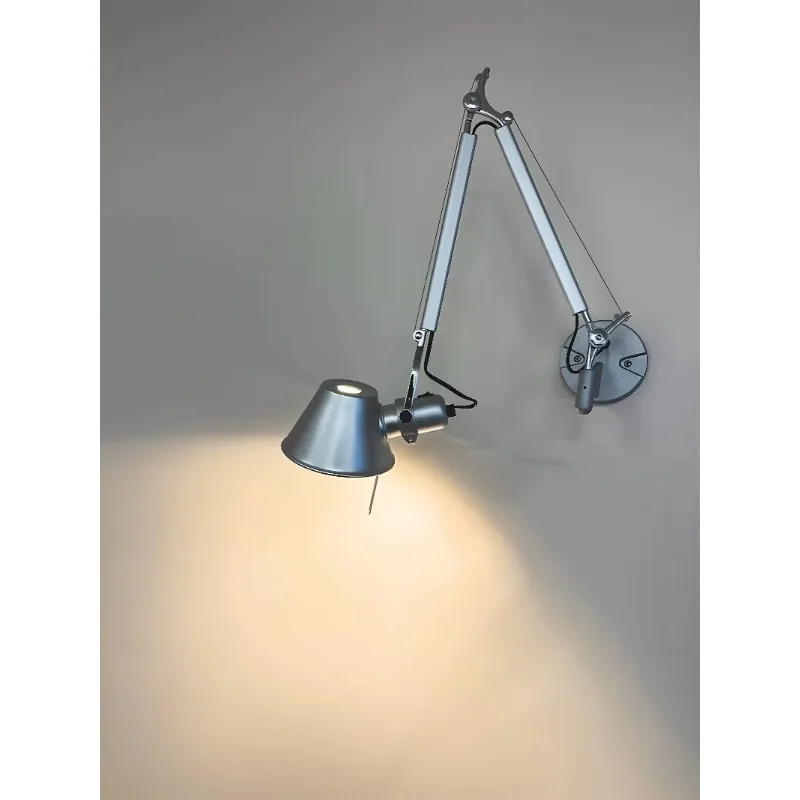 Retractable rocker arm bedside lamp industrial style retro living room dining room cafe long arm wall lamp