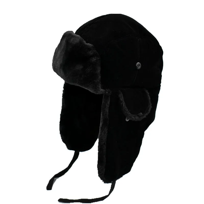 Cappello Bomber cappelli invernali per donna uomo spessa pelliccia calda velluto berretto freddo osso femminile orecchio maschile proteggere la neve