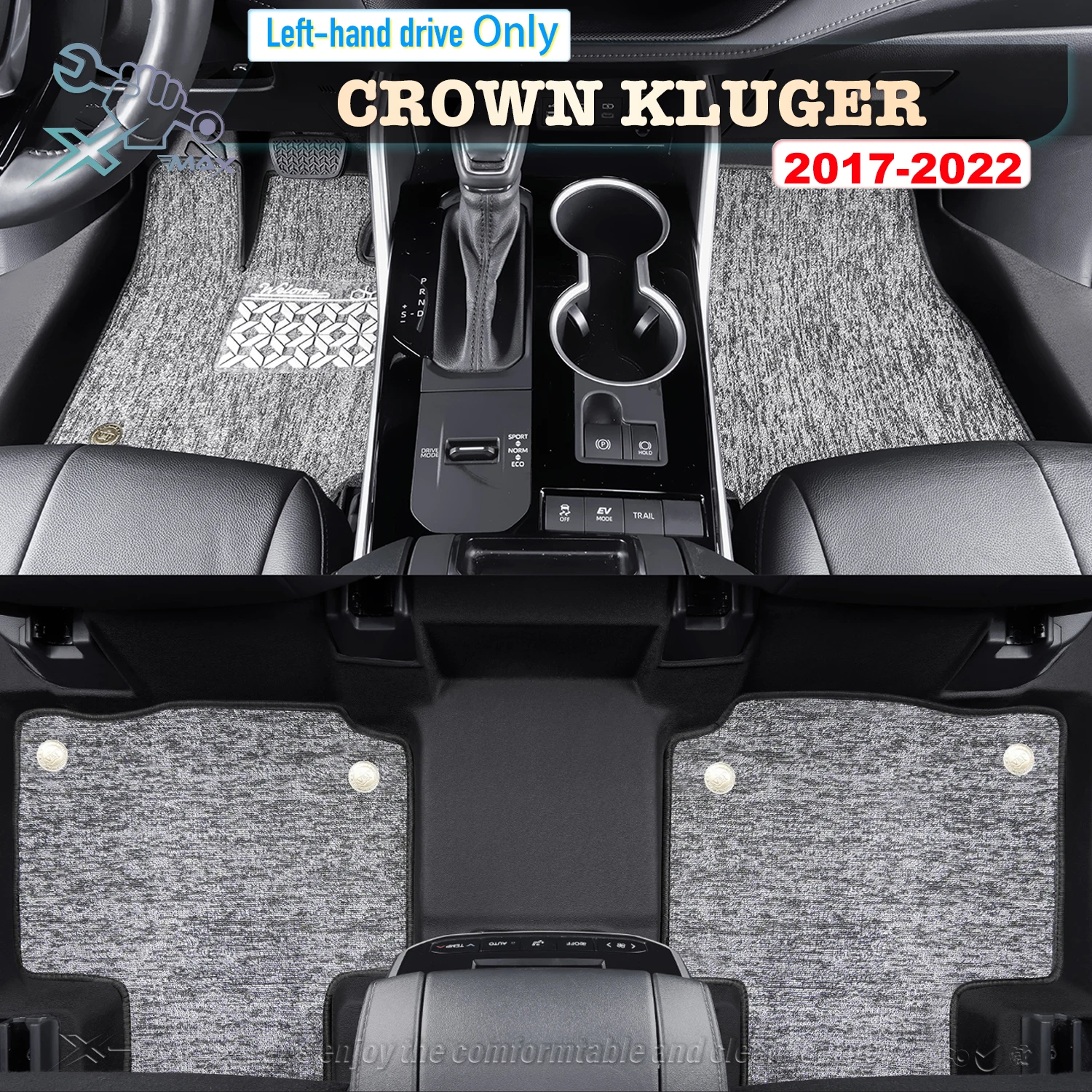 

Left-hand Drive Car Floor Mat For Toyota CROWN KLUGER 2017-2022 Full Surround Foot Mat Automotive Floor Mat Floor Liner