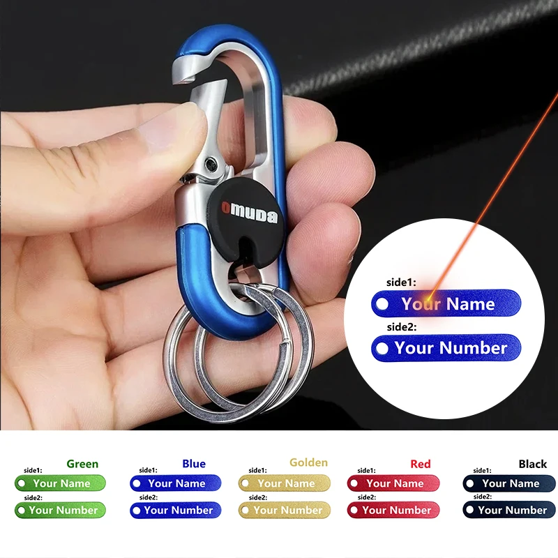 

Personalized Lettering Keychain Men Fashion Metal Key Ring Car Styling Auto Car Accessories Plate Number Logo Anti-lost Keyring