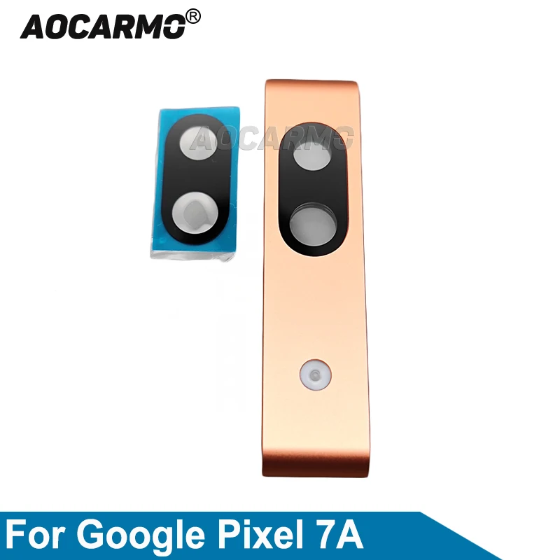 Aocarmo For Google Pixel 7A Rear Back Camera Lens With Frame dhesive Replacement Part