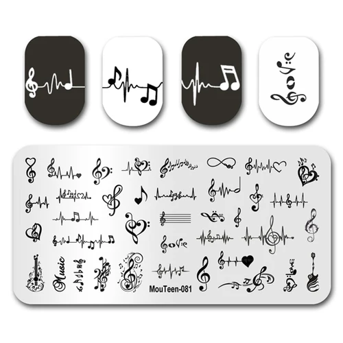 Imagen 2 del producto Sello artístico para uñas MouTeen044, platos de estampado de uñas con letras vikingas de adivinación, juego de manicura para estampador artístico de uñas