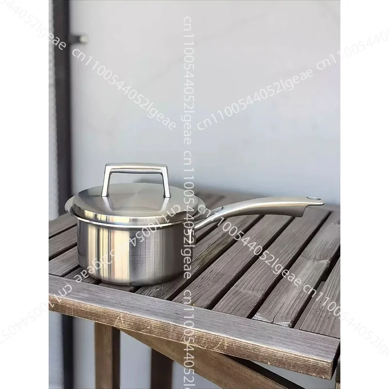 Five-layer Copper-clad 18/10 Stainless Steel Milk Pan, Thick-walled, Single-handled, Uncoated