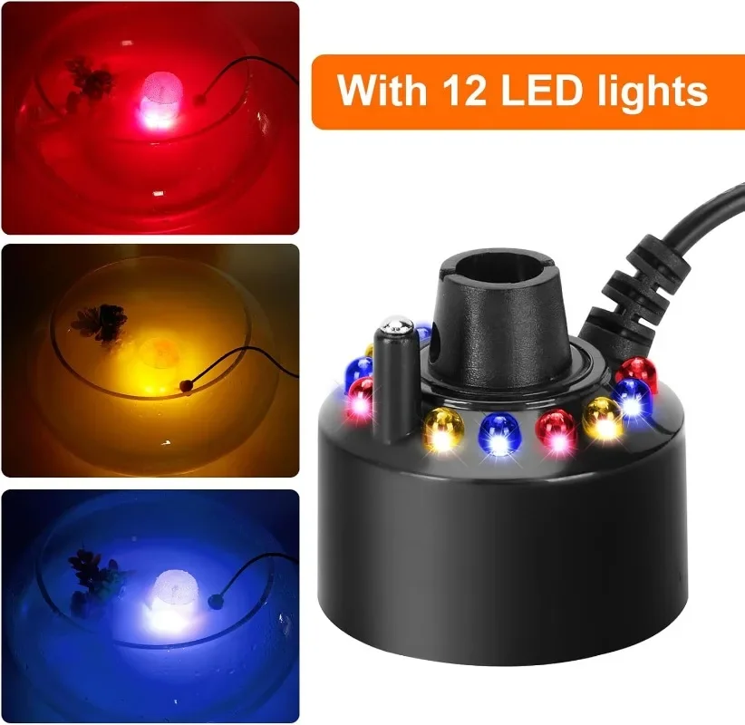 Ultrasonic Atomizer Mist Maker Mister Fogger Water Fountain Pond Aquarium Fish Tank Fog Machine Humidifier with Splash Guard