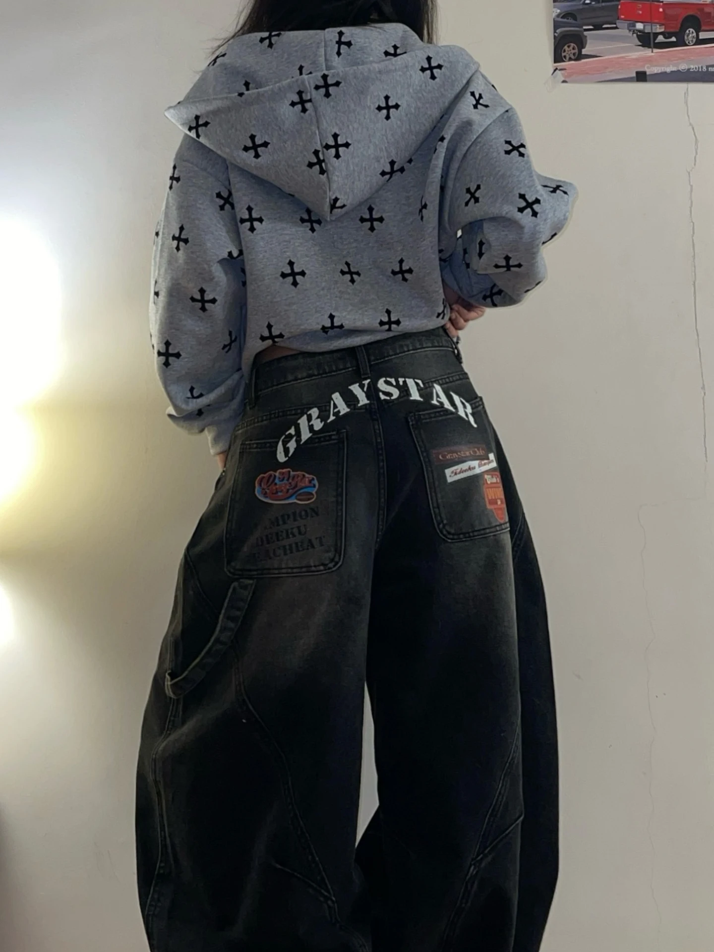 

Джинсы женские DoubleD в американском ретро-стиле, свободные, с зауженным низом, длинные, из хлопка, с пуговицами на талии