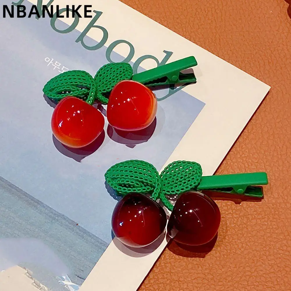 Korean Cute Fruits Cherry Hair Clip Lovely Sweet Barrette for Women Girl Hair Accessories