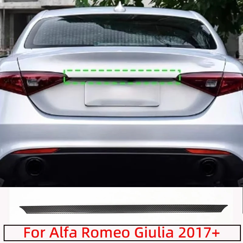 Real carbon fiber For Alfa Romeo Giulia 2017+ exterior rear tailgate trim strip decoration modified body kit accessories