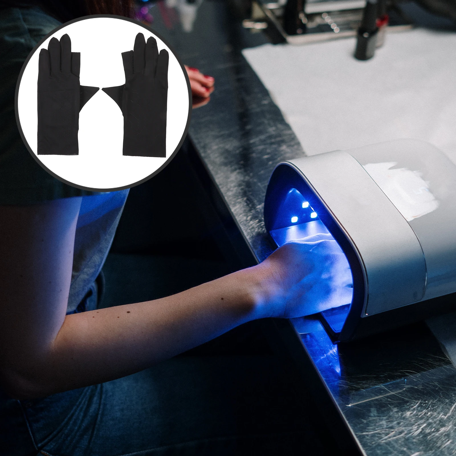 

4Pairs Uv Nail Gloves Anti Uv Protection Gloves for Gel Manicures Nail Art Accessory Comfortable Breathable Hand Protection