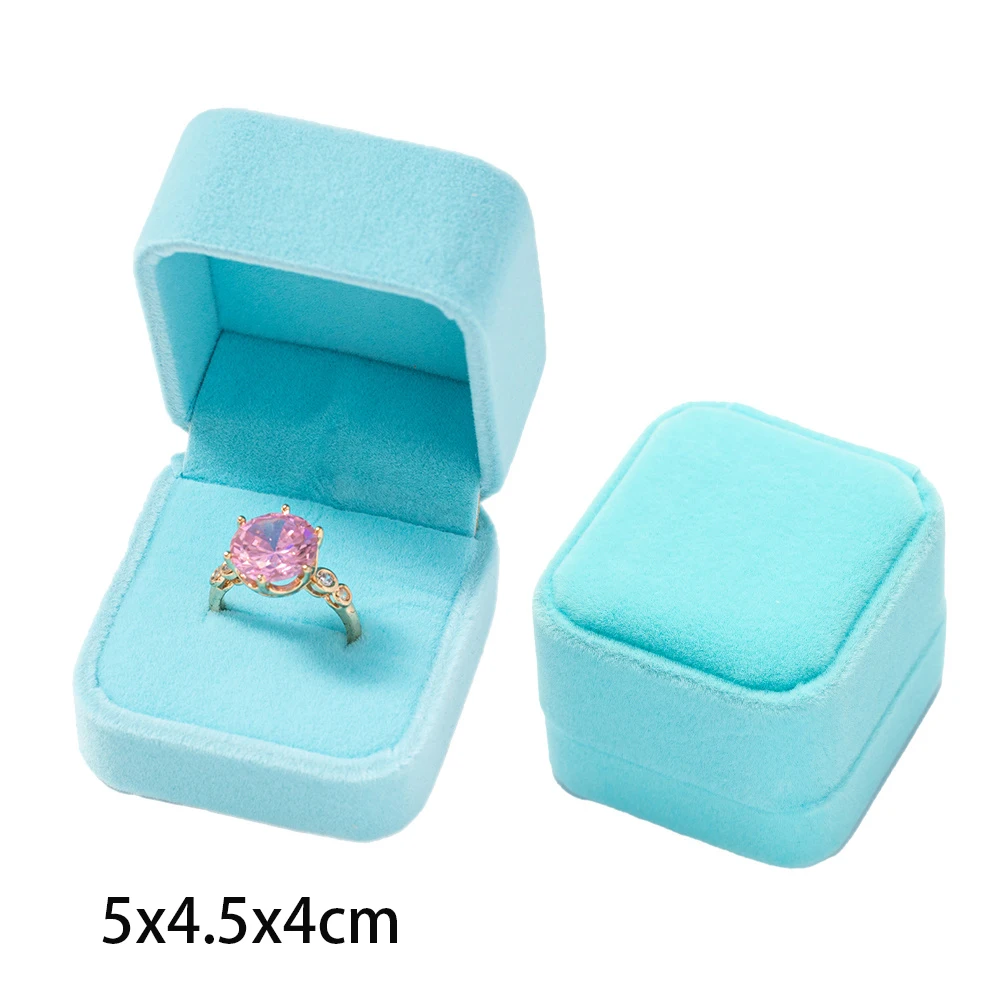 Platz Verlobung Samt Ohrring Ring Verpackung Box Schmuck Organizer Valentinstag Geschenk Fall Ring Display Lagerung Großhandel