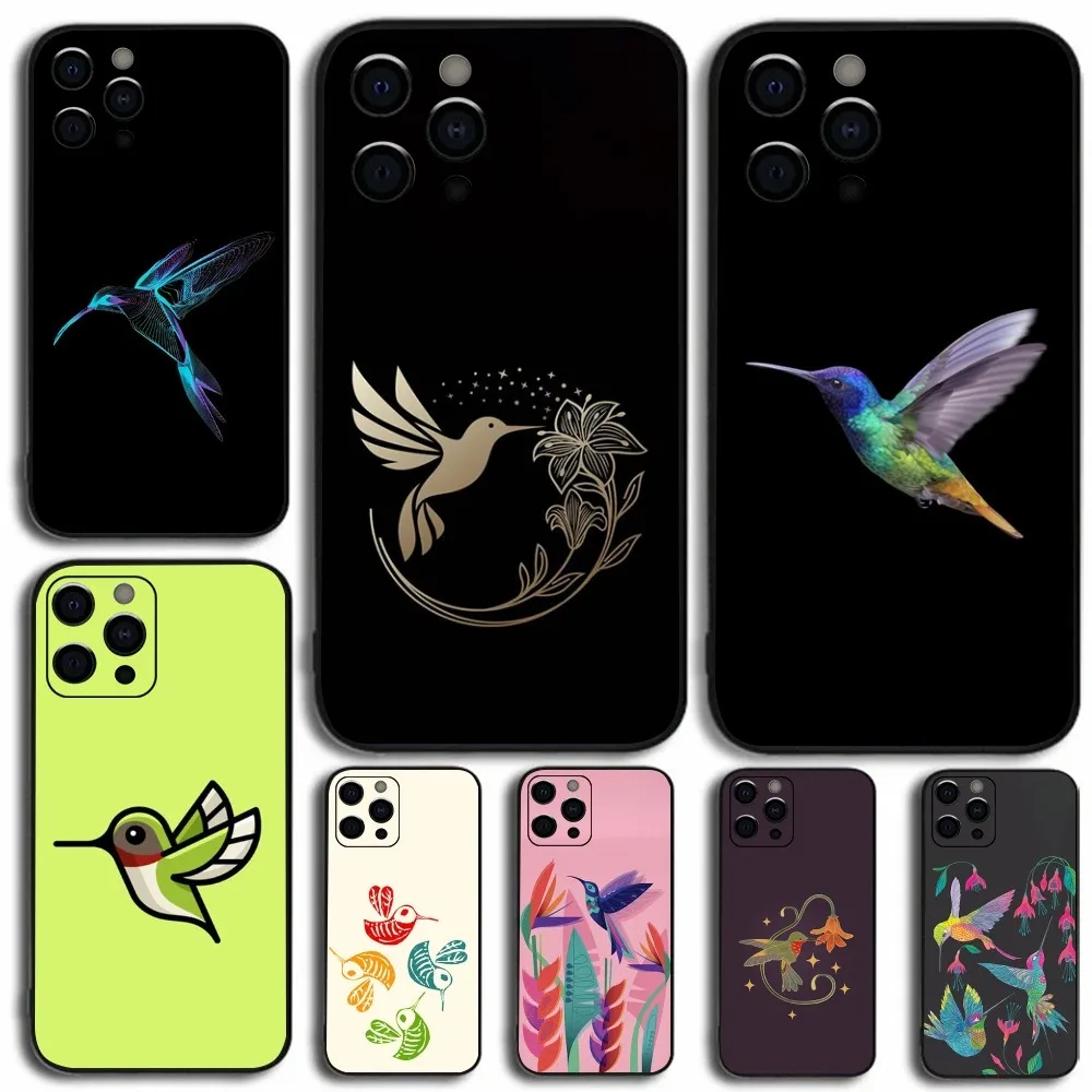 

Animal Hummingbird Phone Case For Apple iPhone 15,14,13,12,11,Pro,X,XS,Max,XR,Plus,Mini Soft Black Cover