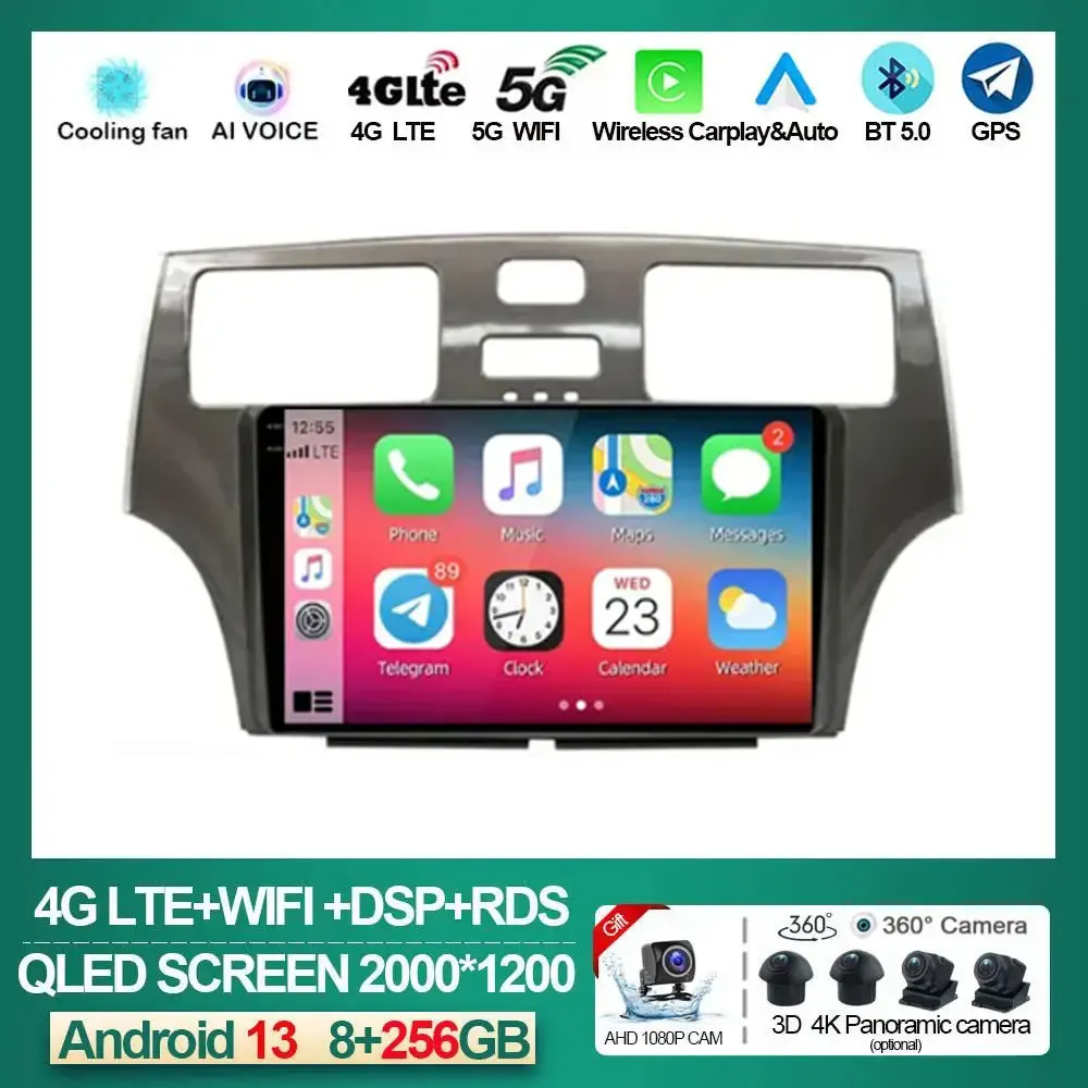 

For Lexus ES300 ES330 XV30 ES250 2001 - 2006 Car Radio Multimedia Video Player Android 14 Auto Carplay GPS Stereo NO 2Din DVD