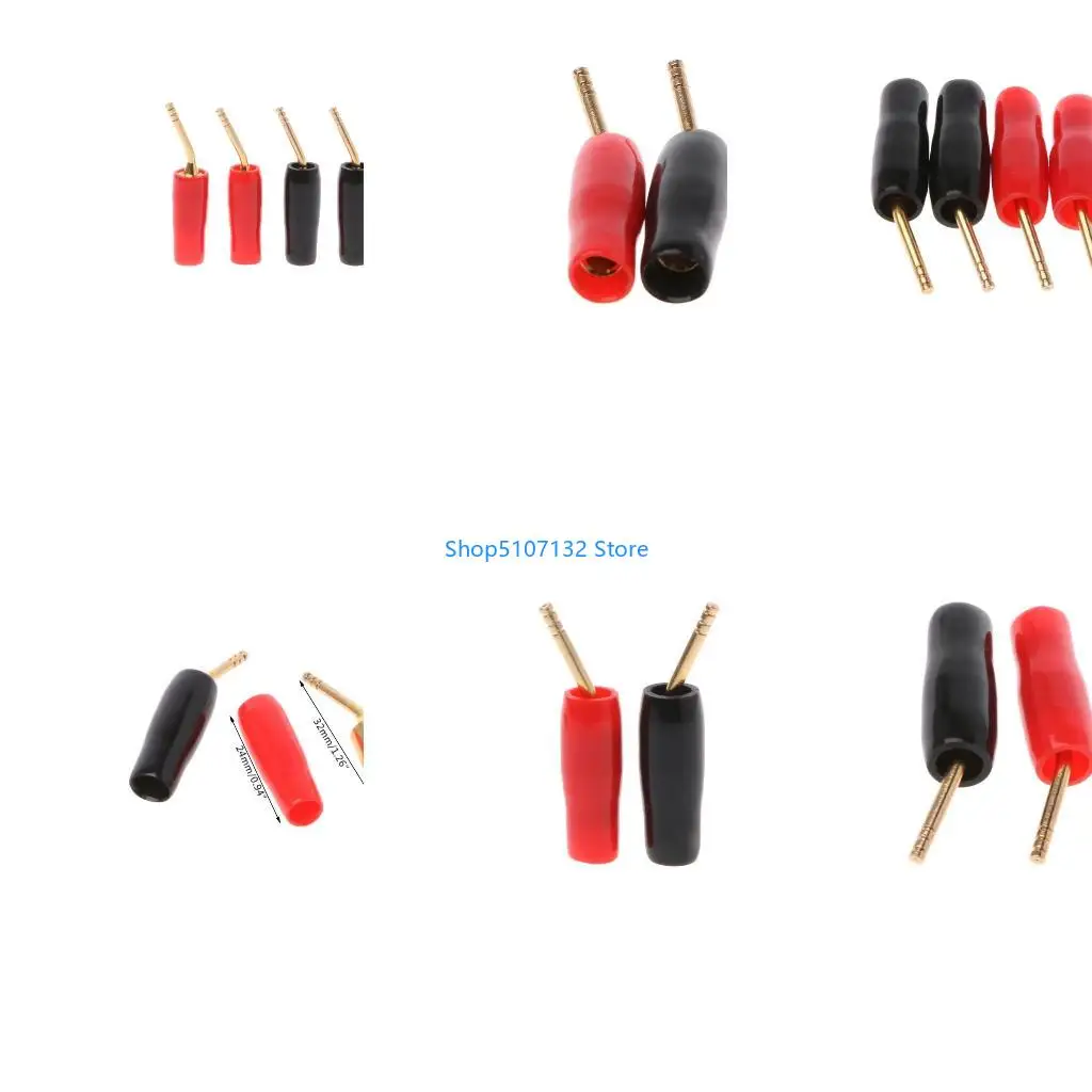 87HD 4 Pcs Wire Pin Terminal Plug Banana Plugs Speaker Screw Lock Cable Connectors
