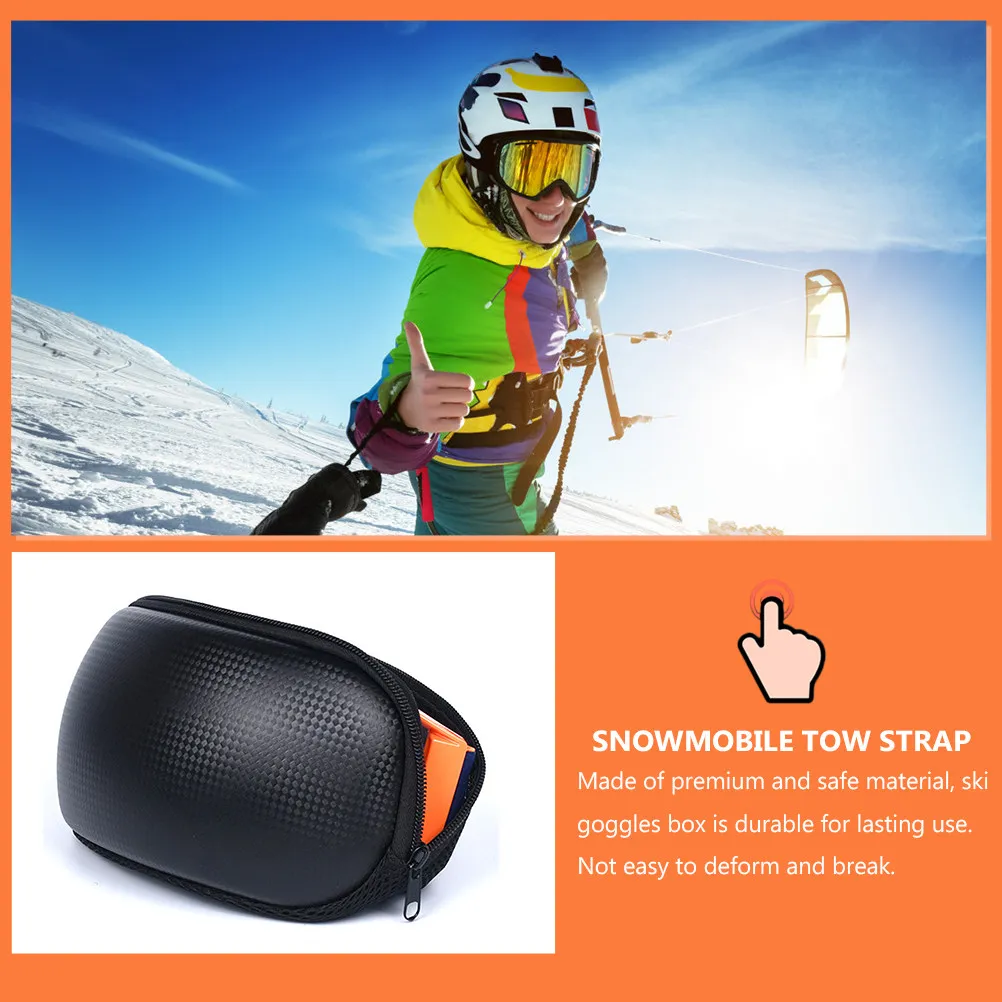 

Ski Goggles Protective Case High Density PU Smooth Zipper Closure Scratch Resistant Compact Lightweight Box for Skiing